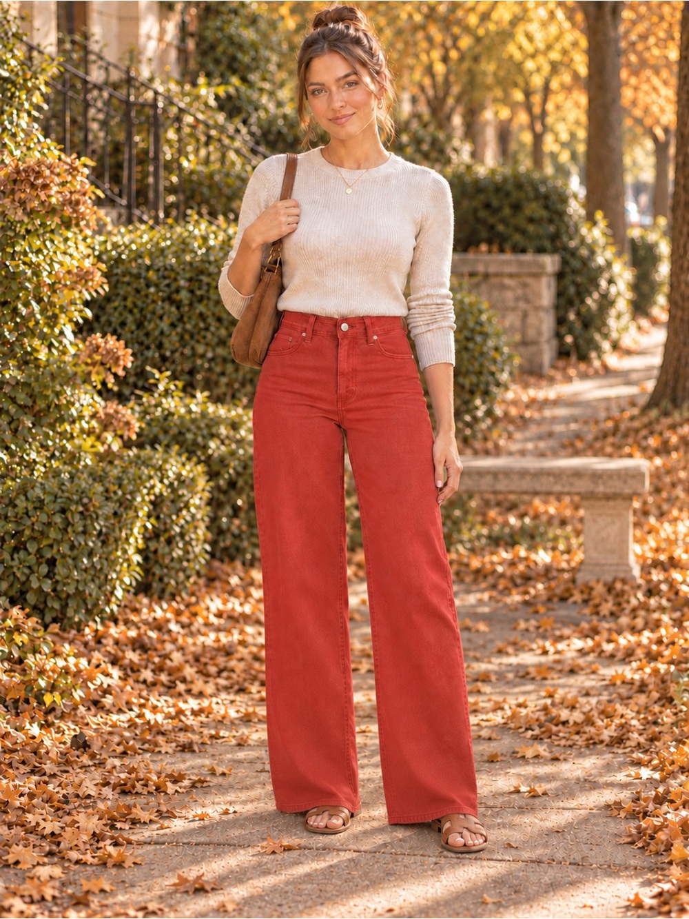 NWT Universal Thread Red High Rise Wide Leg Jeans Size 8 Comfort Stretch